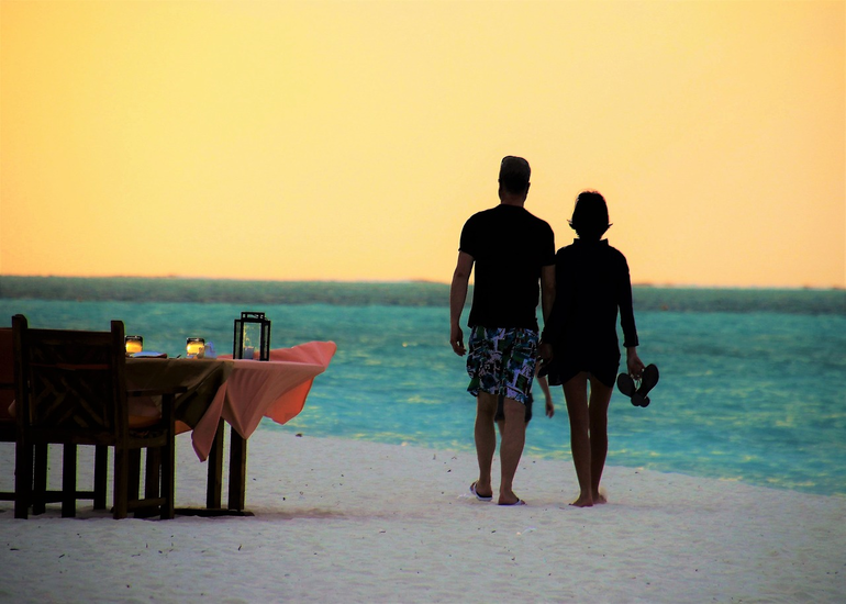 Tropical beach in December