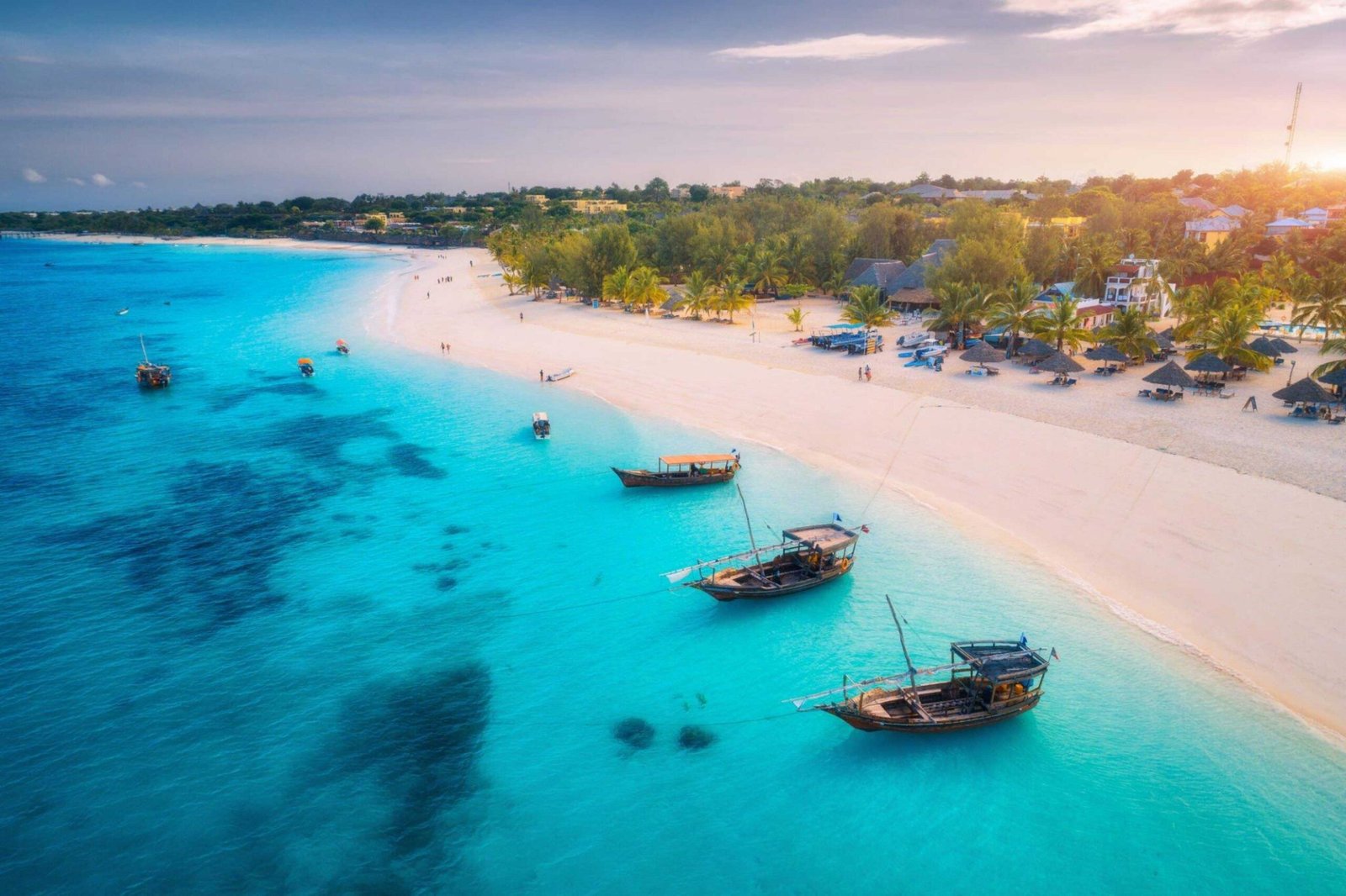 Tropical coastline in the Zanzibar archipelago