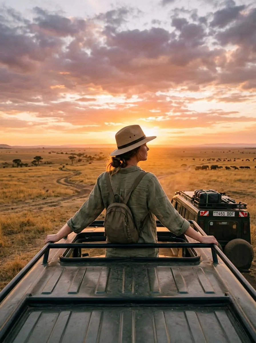 Wildlife roaming through an African national park